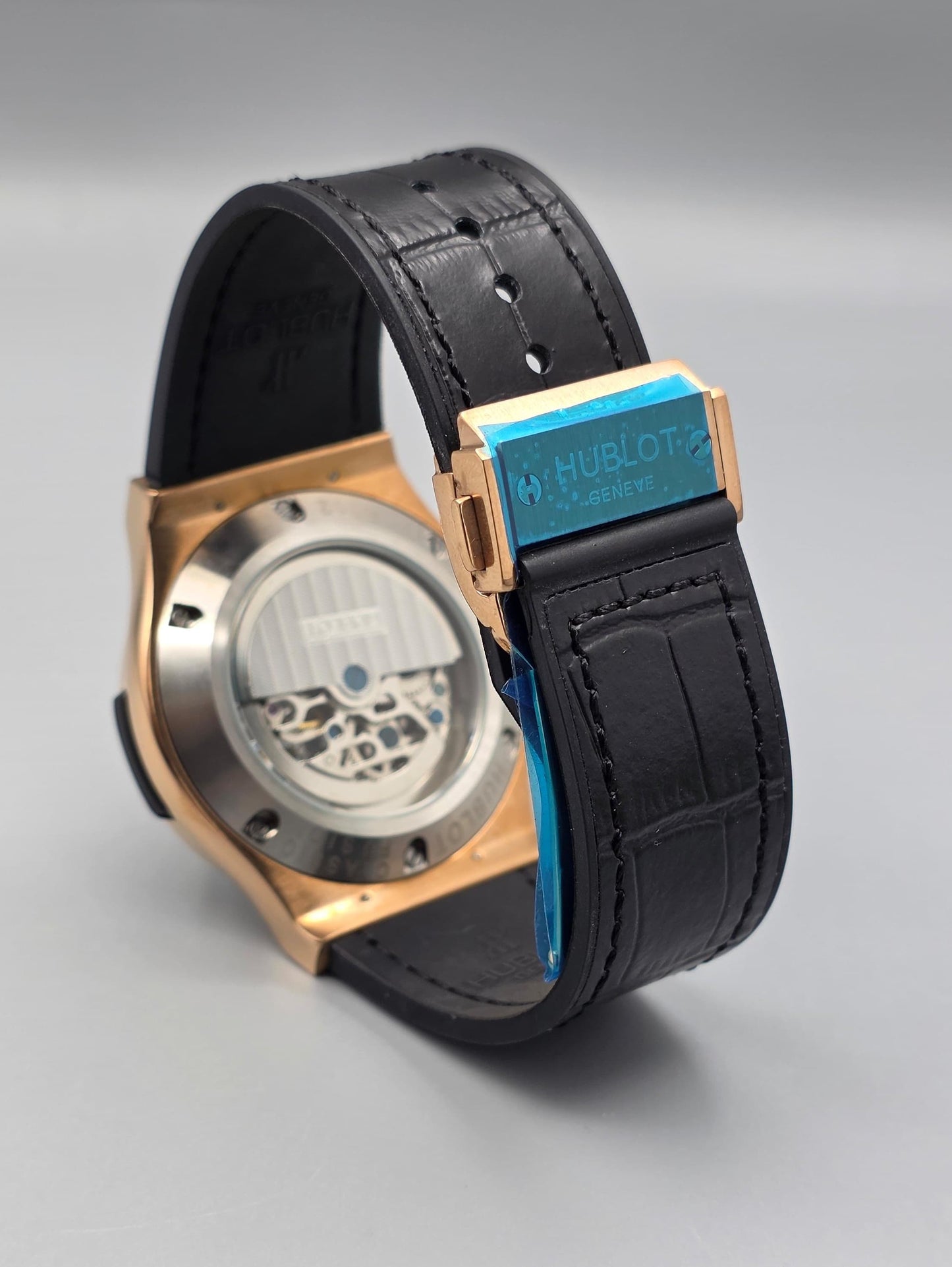 Luxury Skeleton Watch – Rose Gold Crocodile Edition