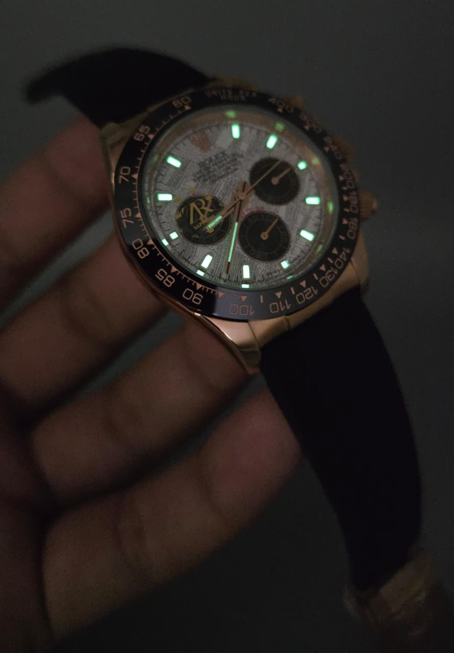 Luxury Black Strap Watch – Rose Gold