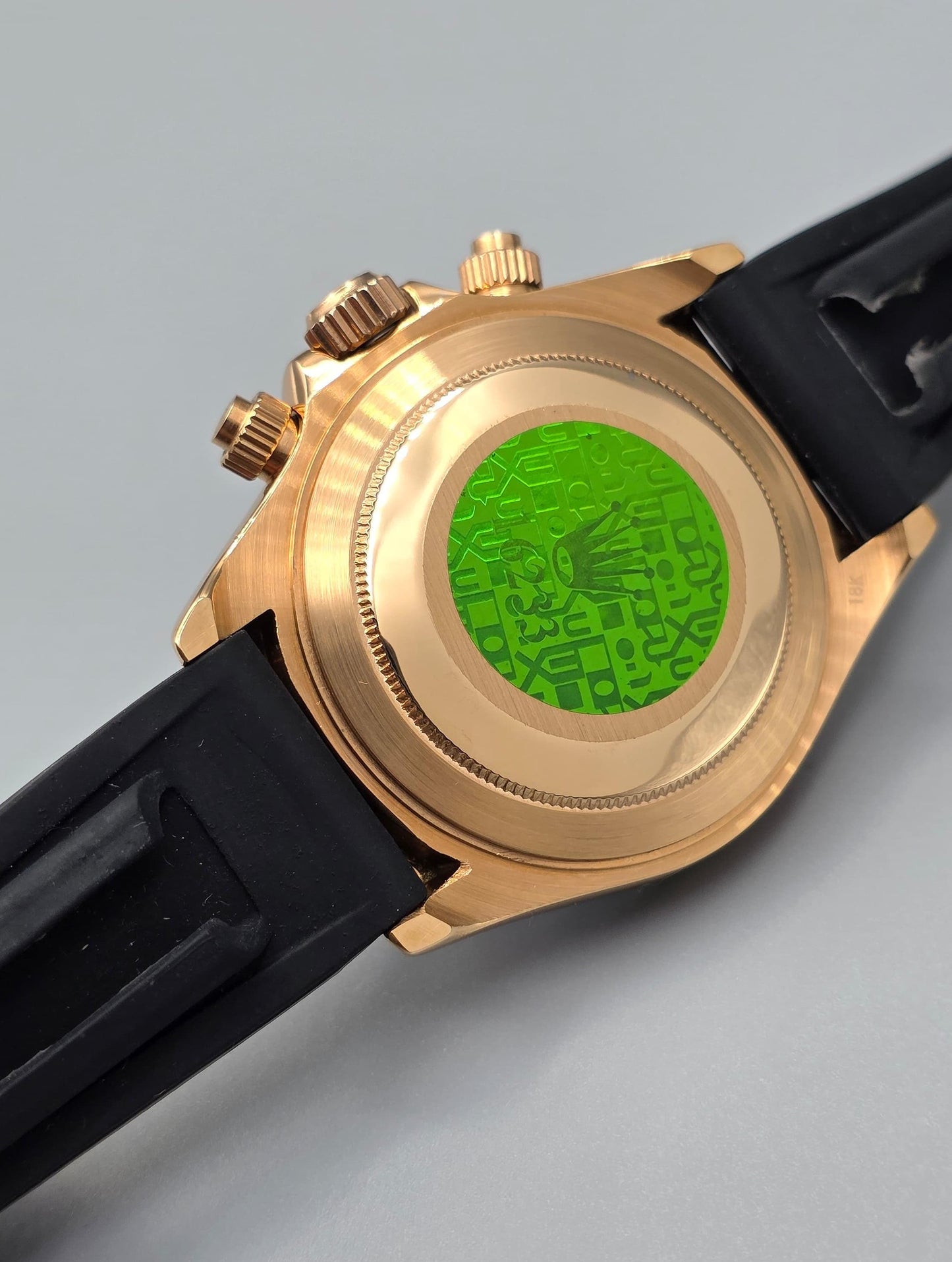 Luxury Black Strap Watch – Rose Gold