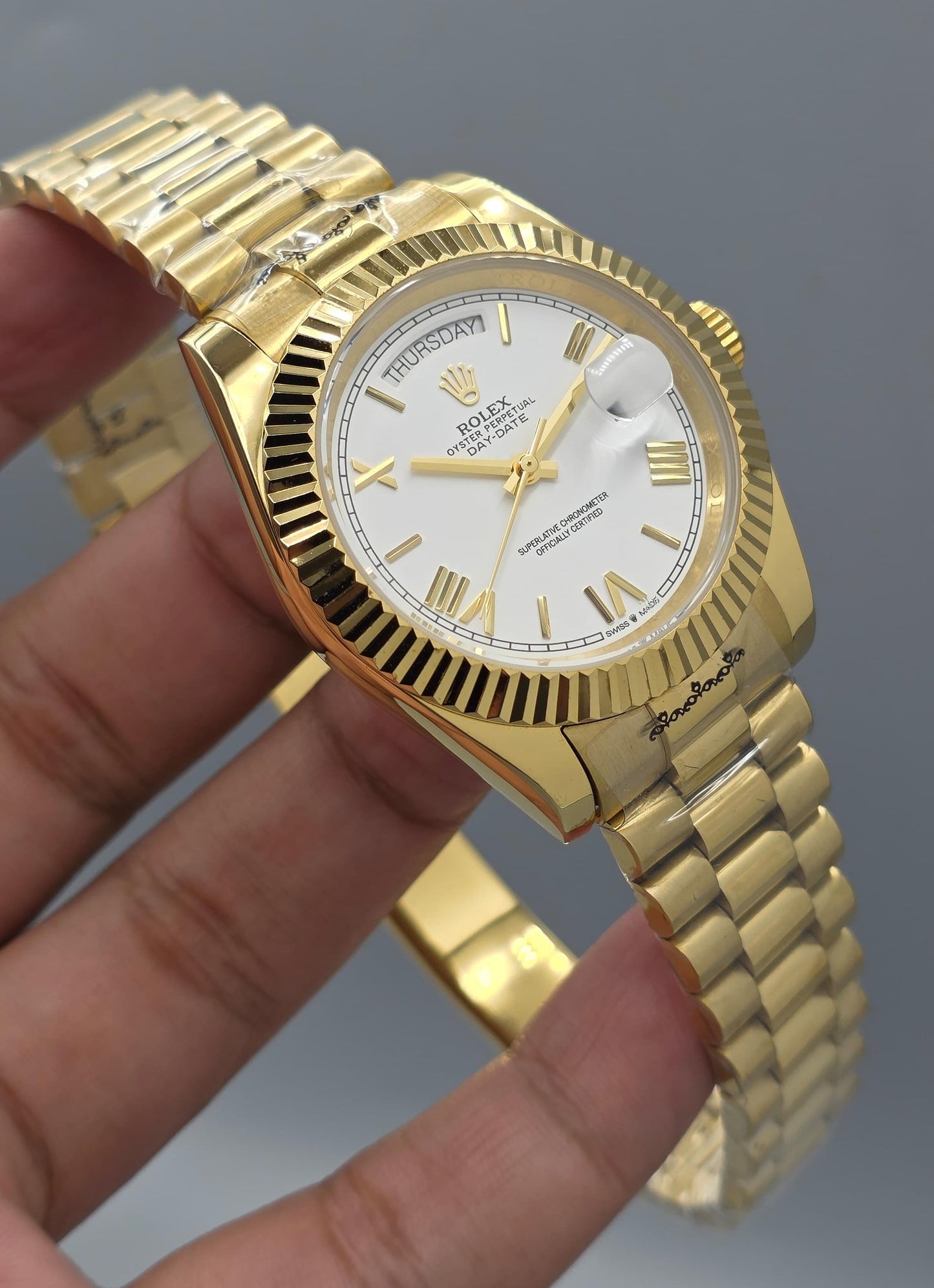 High Quality Luxury Branded Watch - Day-Date White Dial
