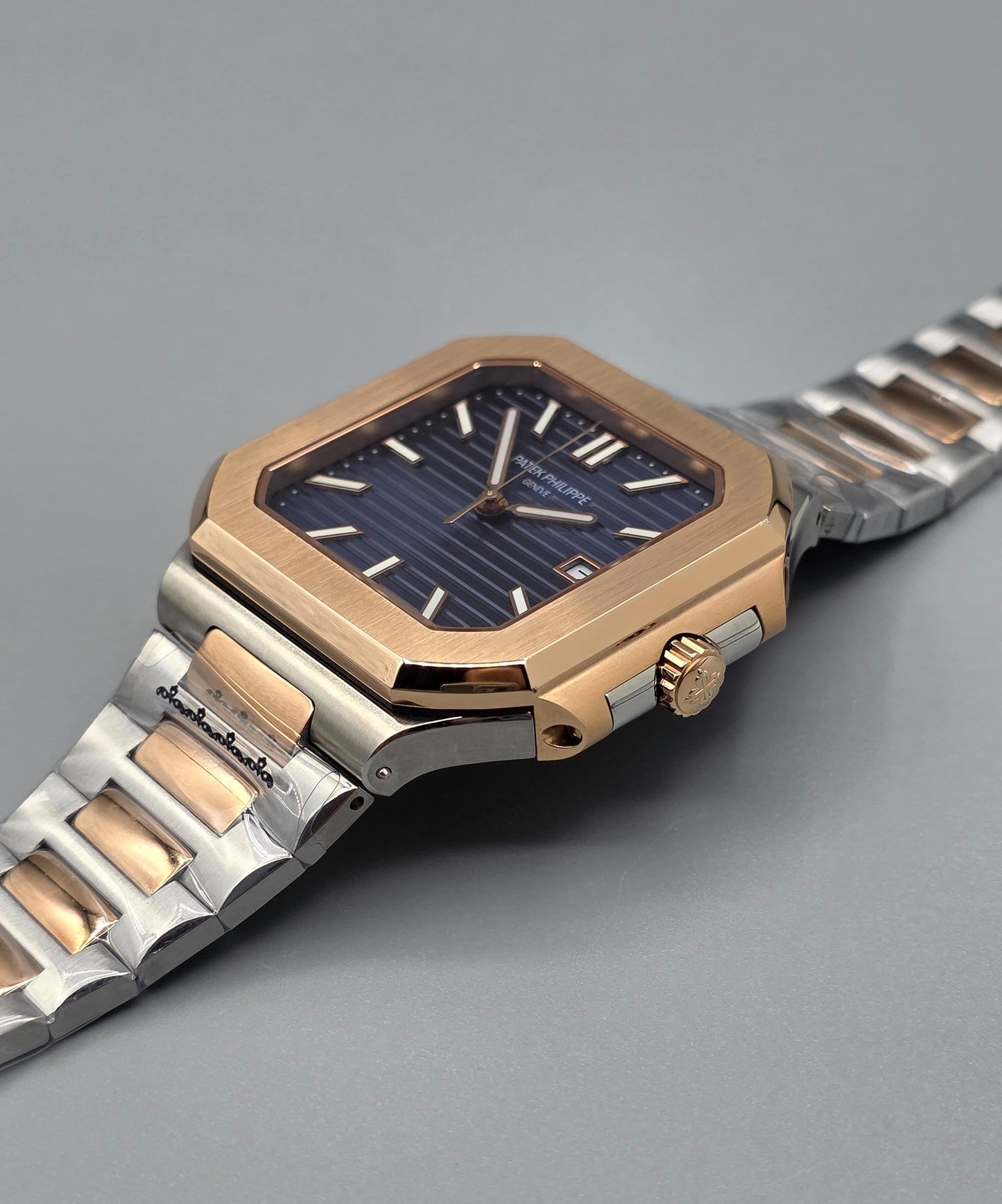 Premium Luxury Men’s Watch – Silver & Rose Gold, Automatic Datejust, Blue Dial