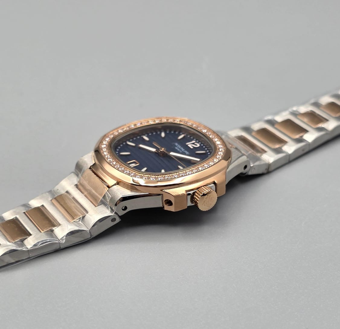 Luxury Ladies Watch – Silver & Rose Gold, Zarcoon Bezel, 32mm