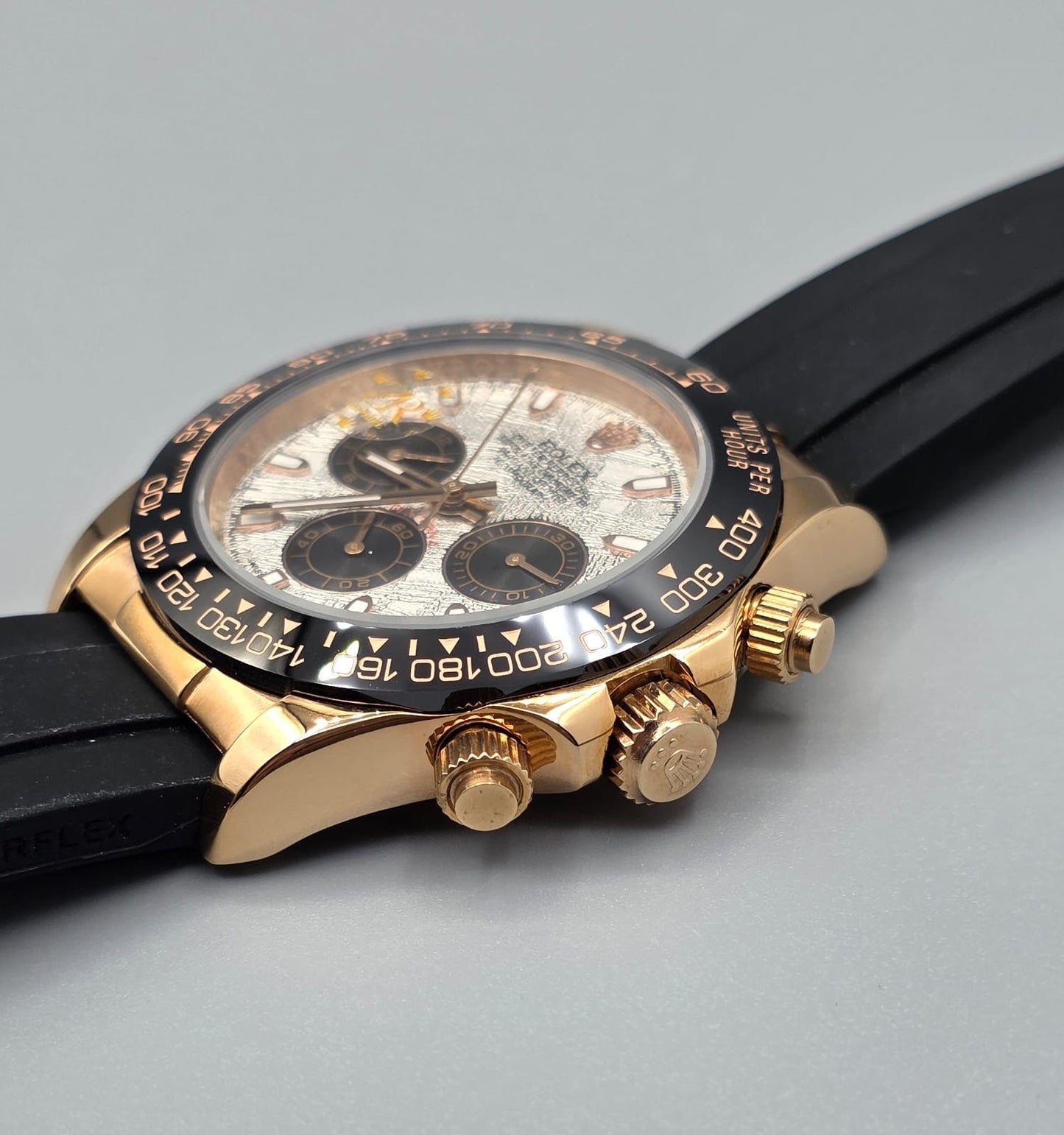 Luxury Black Strap Watch – Rose Gold