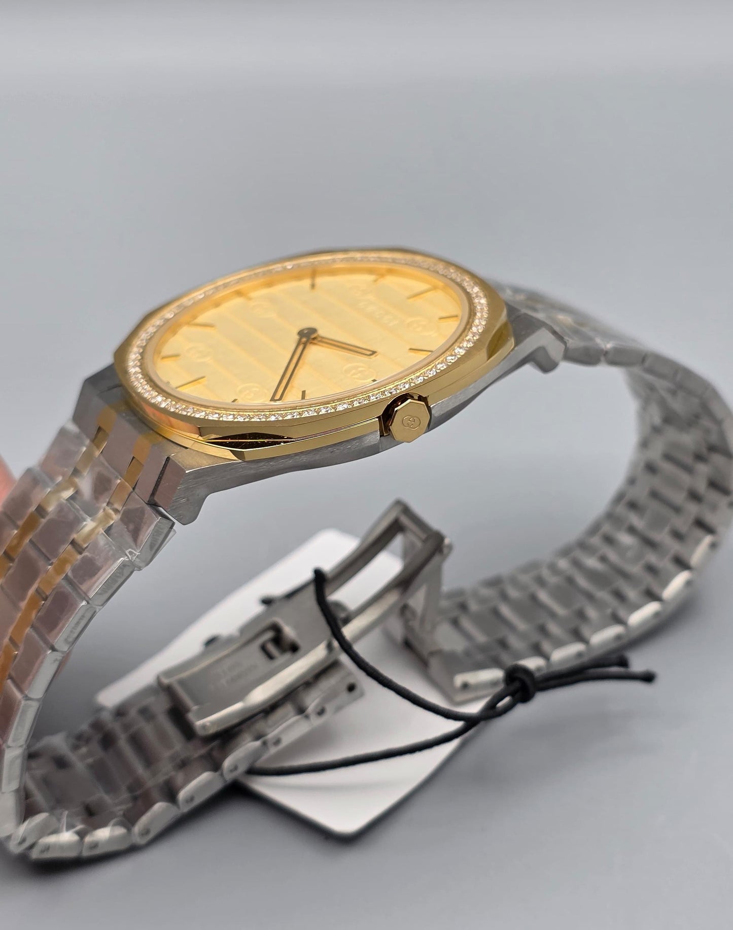 Luxury Ultra Slim Watch – Two Tone with Gold Dial