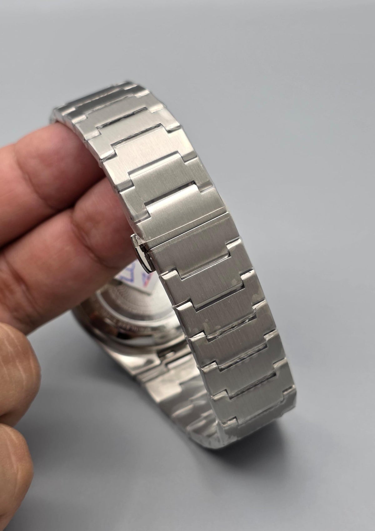 Premium Stainless Steel Blue Waffle Dial Automatic Luxury Watch