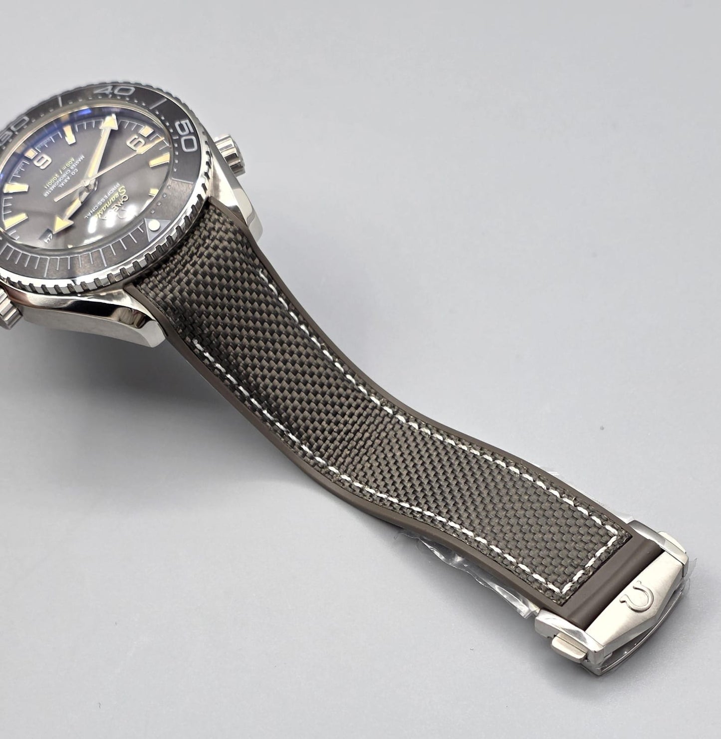 Grey Dial Automatic Watch with Rubber Strap