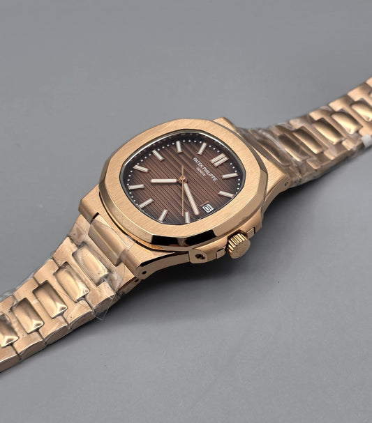 Premium Rose Gold Gradient Brown Dial Luxury Automatic Watch
