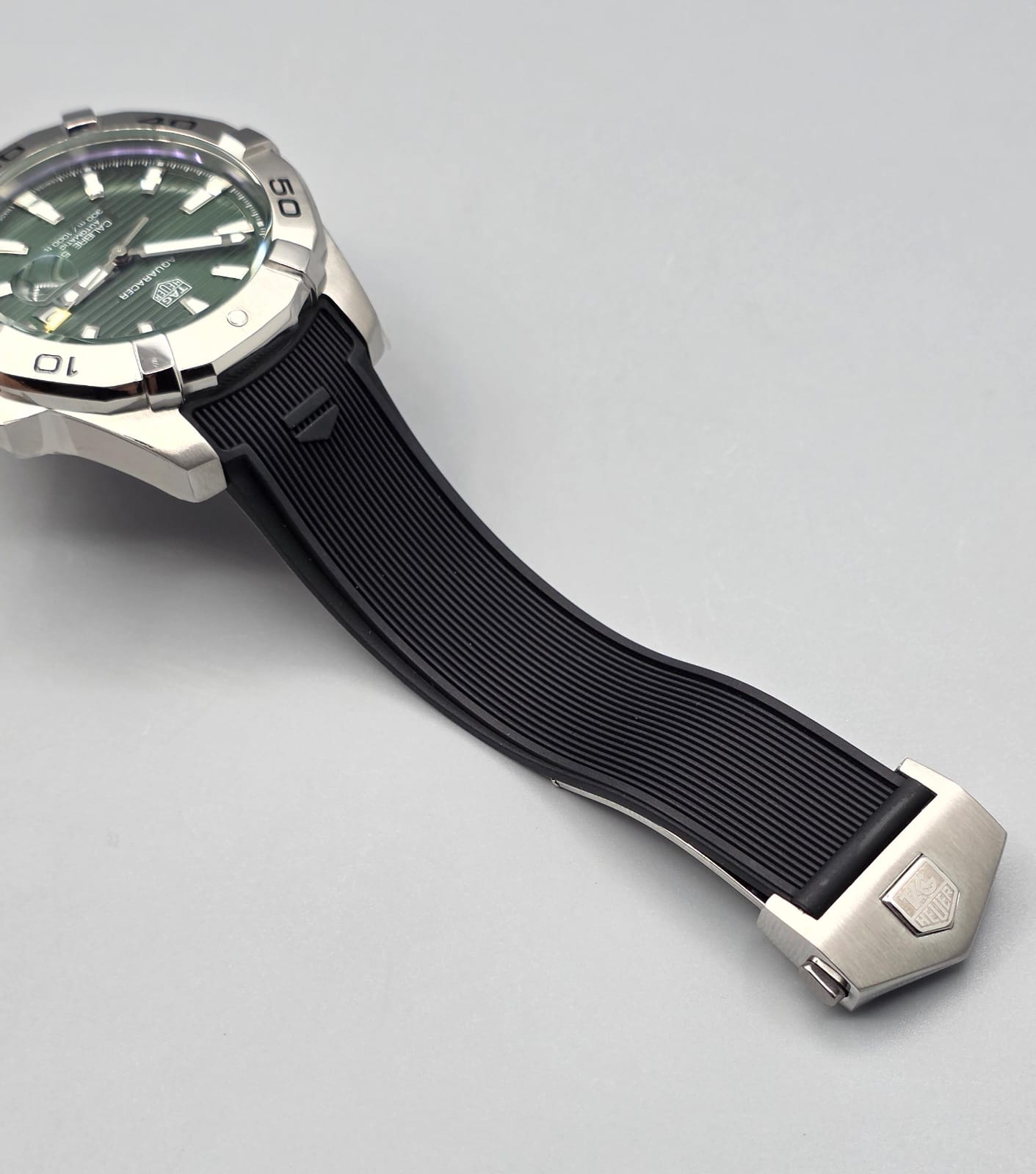 Premium Olive Green Dial Automatic Rubber Strap Watch