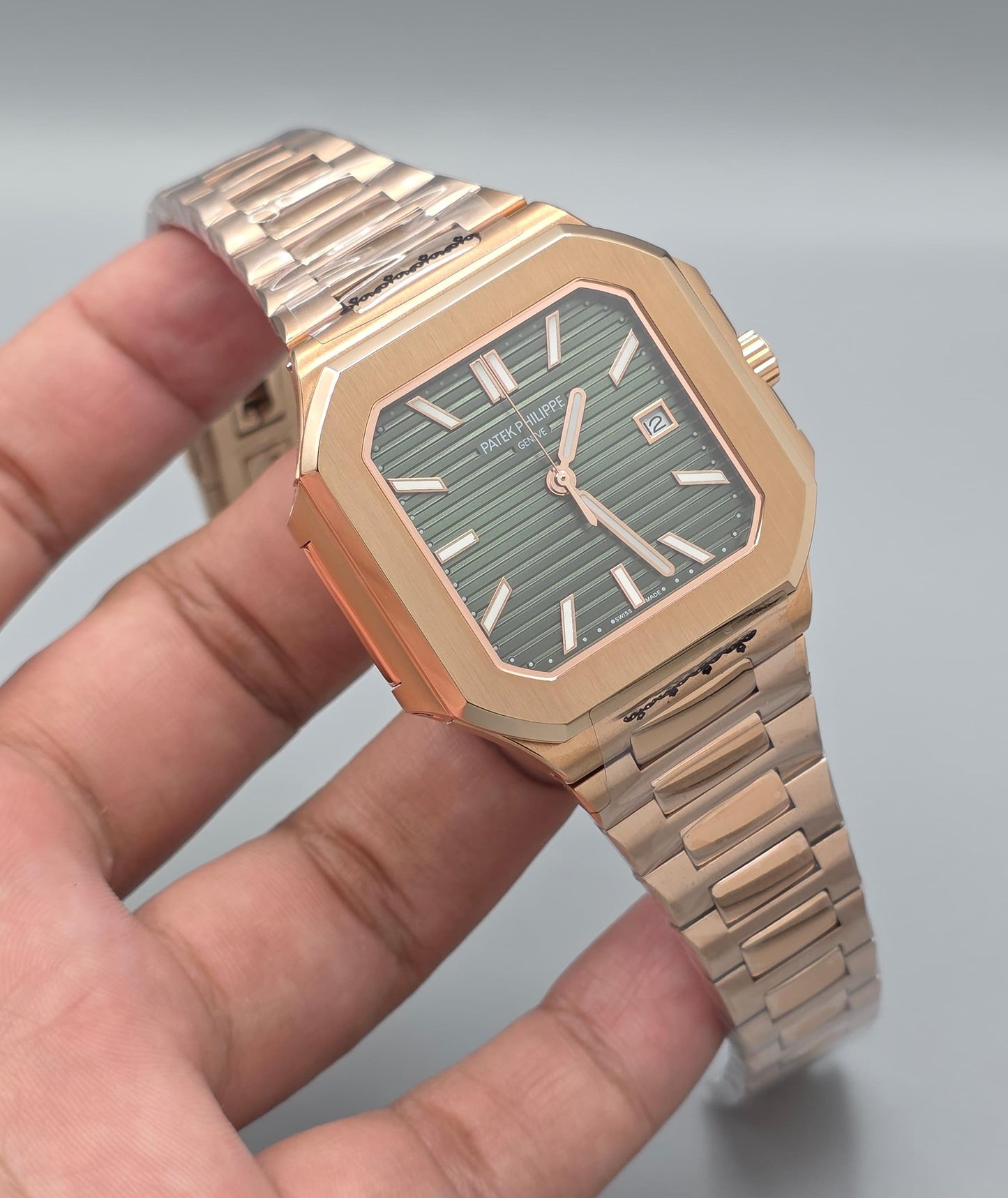 Premium Luxury Men’s Watch – Rose Gold, Automatic Datejust, Green Dial