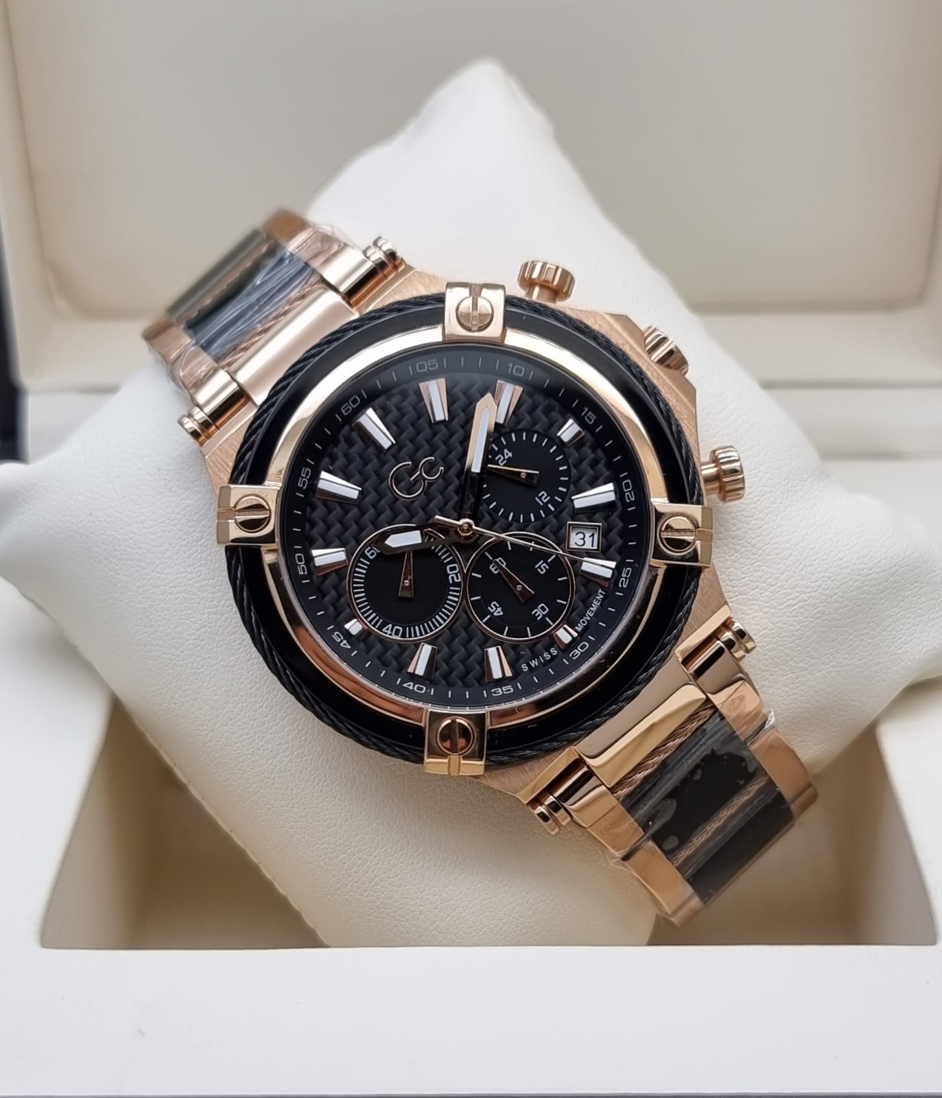 High Quality Luxury Branded Watch - Black & Rose