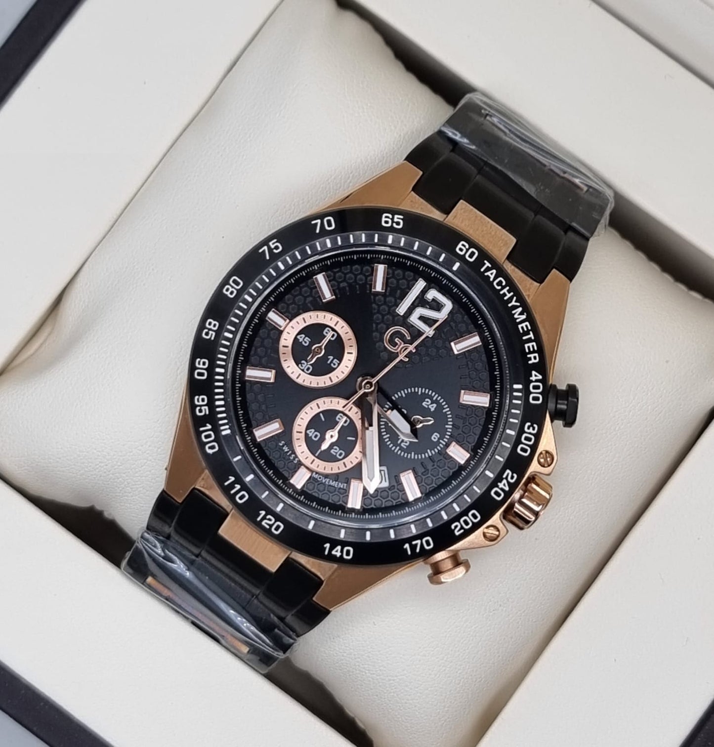High Quality Luxury Branded Watch - Black & Rose