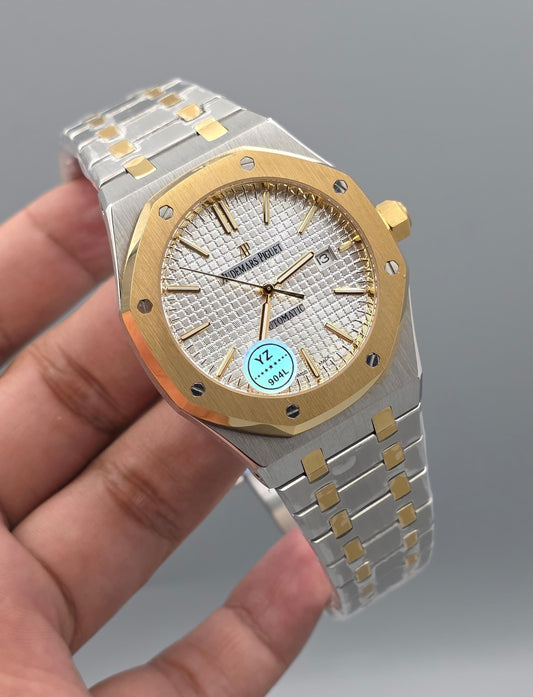Luxury Men’s Two-Tone Watch – Silver & Yellow Gold, Automatic