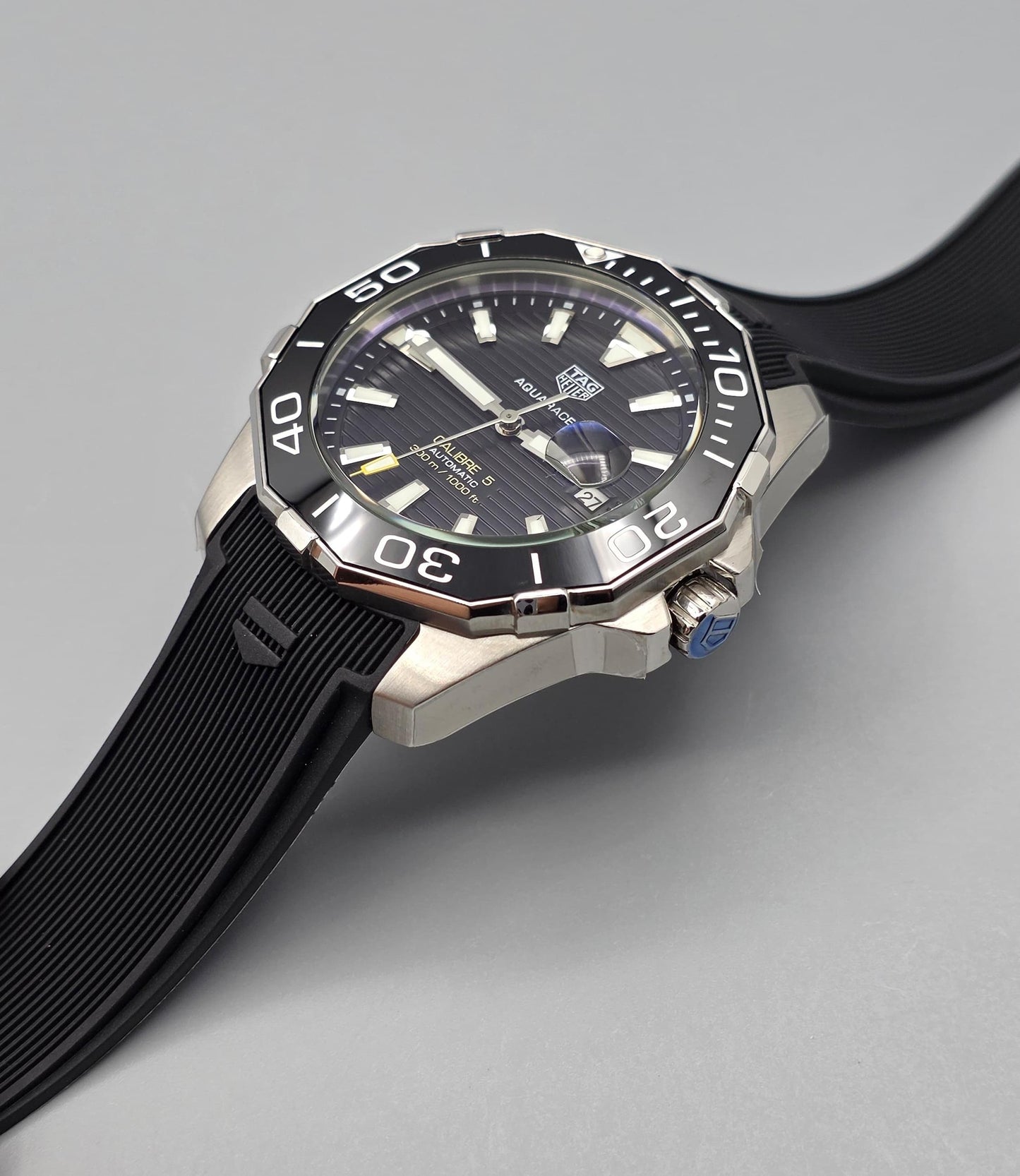Premium Black Dial Automatic Rubber Strap Watch