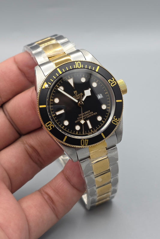 Premium Black Dial Two-Tone Automatic Watch
