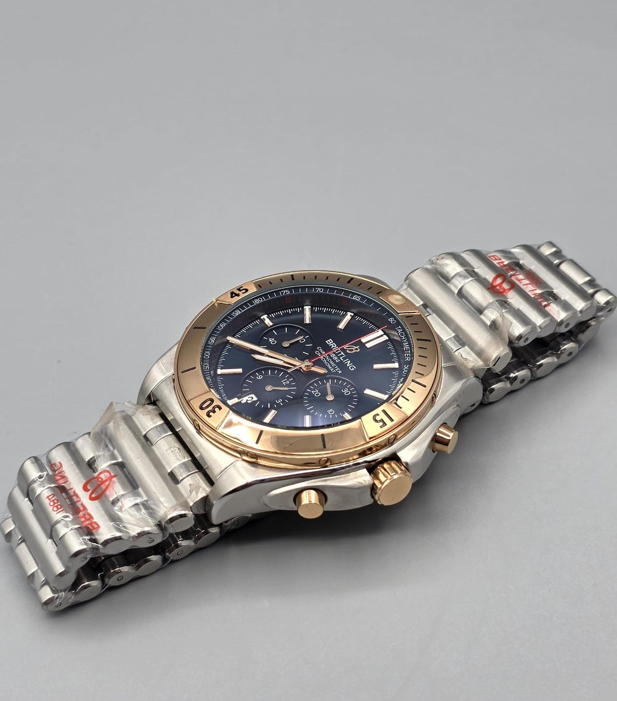 Premium Two-Tone Blue Dial Chronomat Luxury Watch