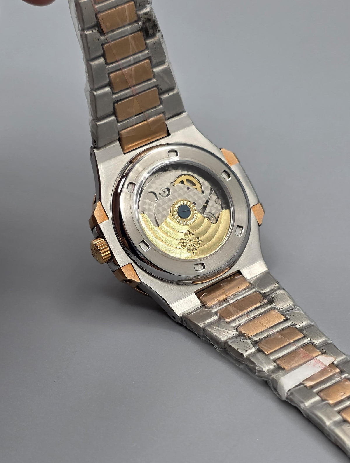 Premium Two-Tone Rose Gold Gradient Grey Dial Luxury Automatic Watch