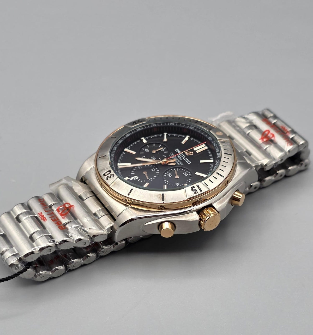 Premium Two-Tone Black Dial Chronomat Luxury Watch