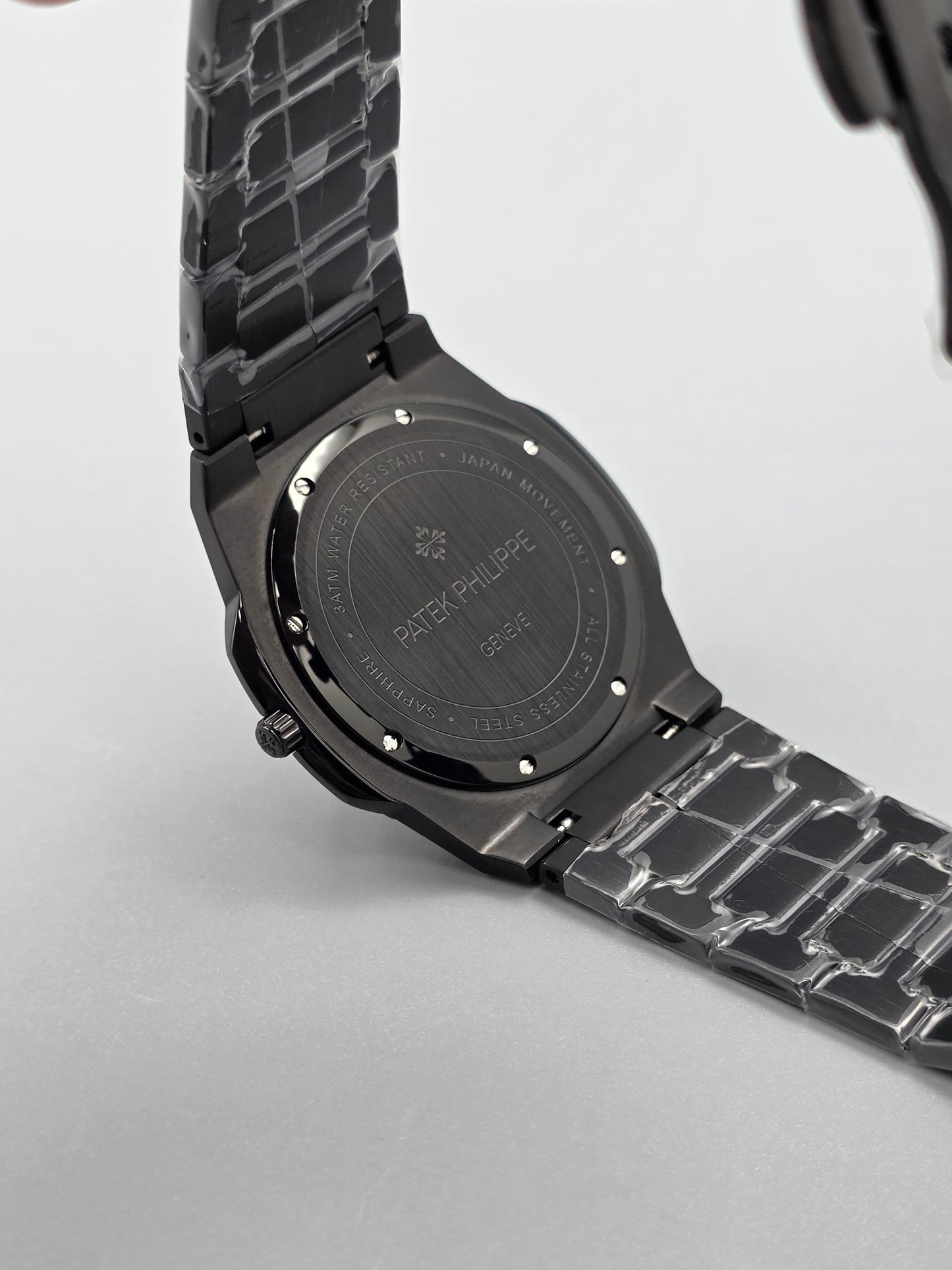Elegant Black Dial Stainless Steel Watch