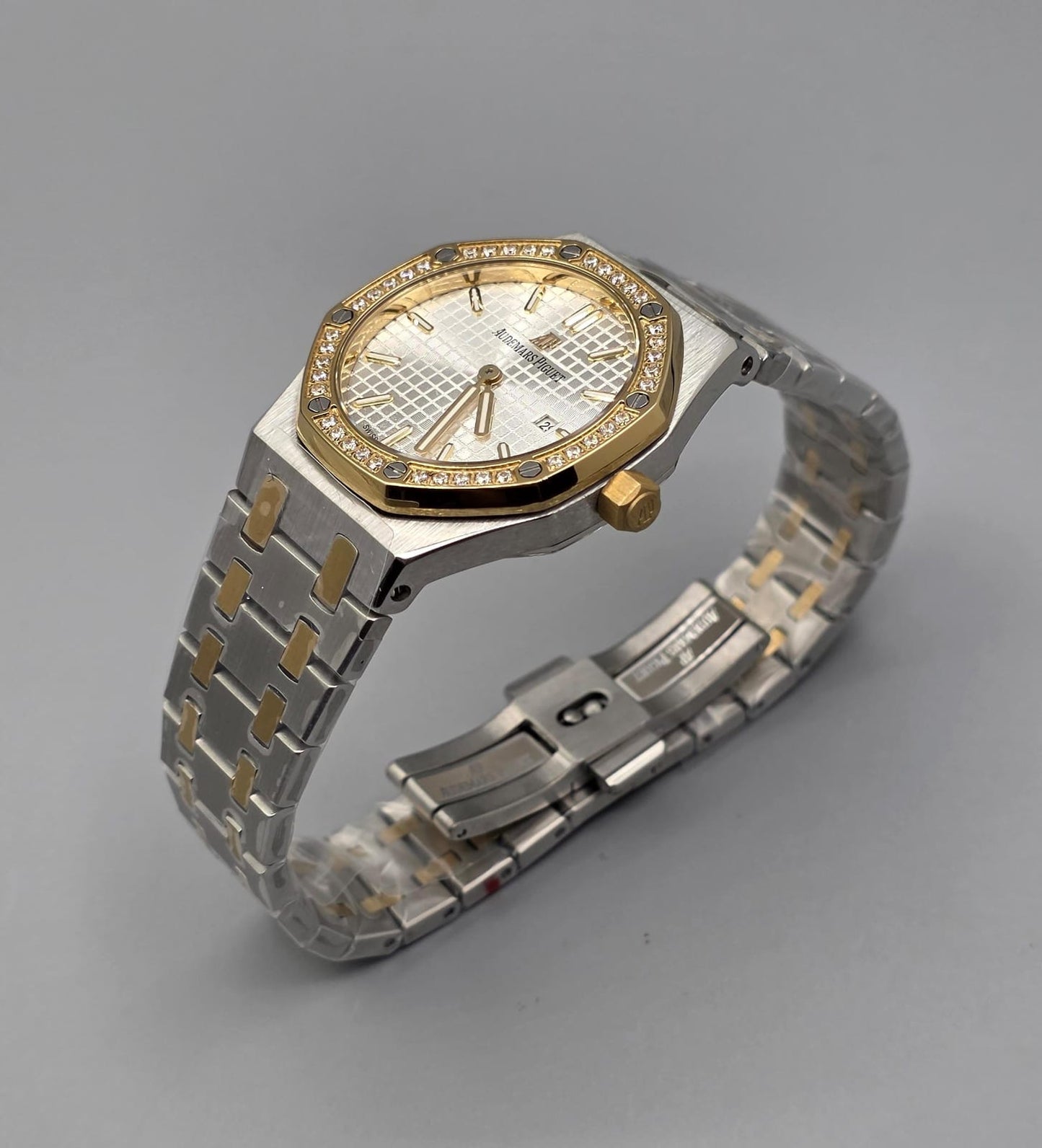 Luxury Two-Tone Diamond Bezel White Dial Ladies Watch