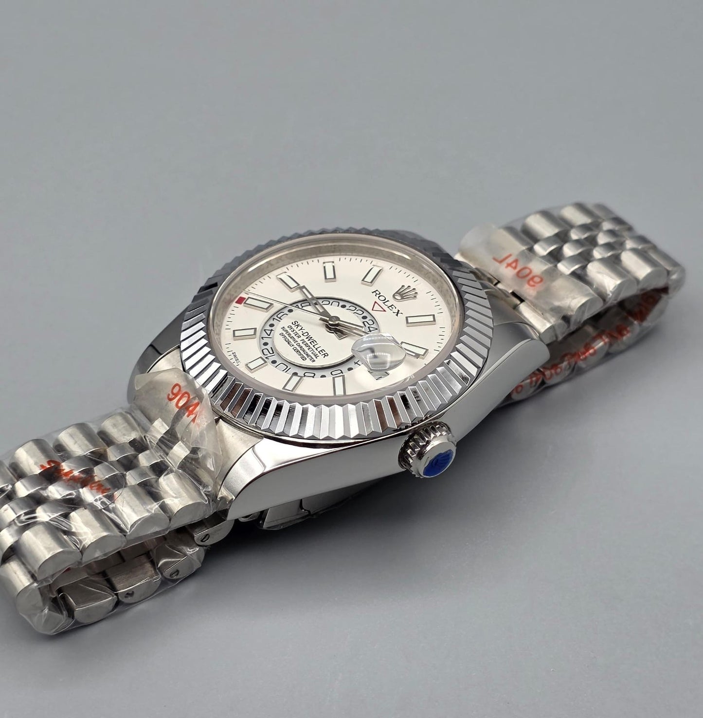 Luxury White Dial Dual-Time Watch – Stainless Steel