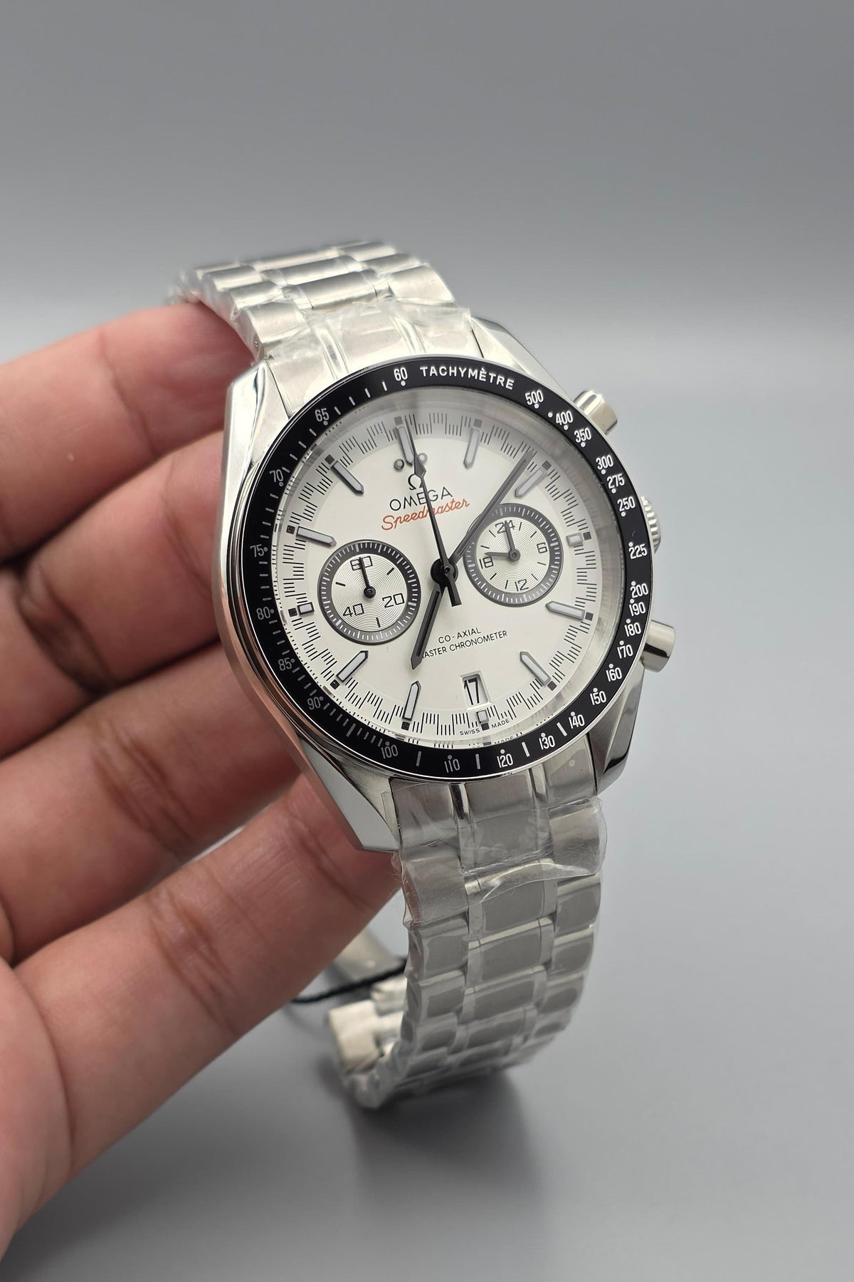 Premium Stainless Steel White Dial Racing Multi-Function Luxury Watch