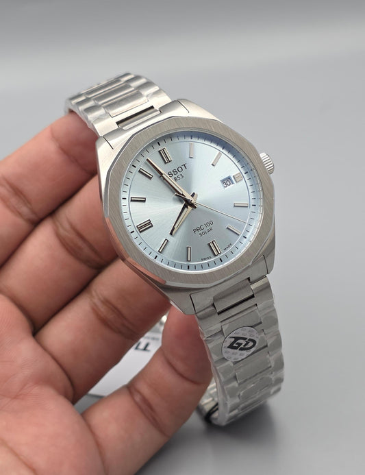 Premium Stainless Steel Ice Blue Octagonal Automatic Luxury Watch
