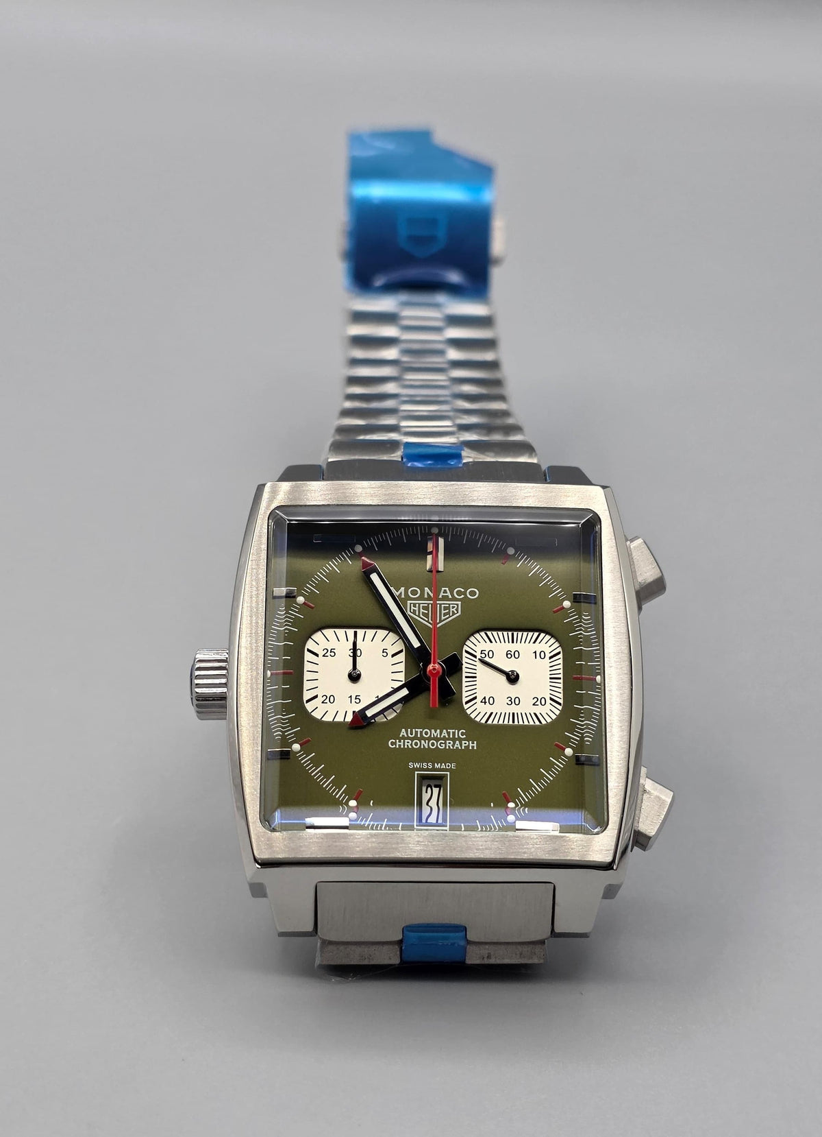 Premium Stainless Steel Olive Green Dial Chronograph Luxury Watch