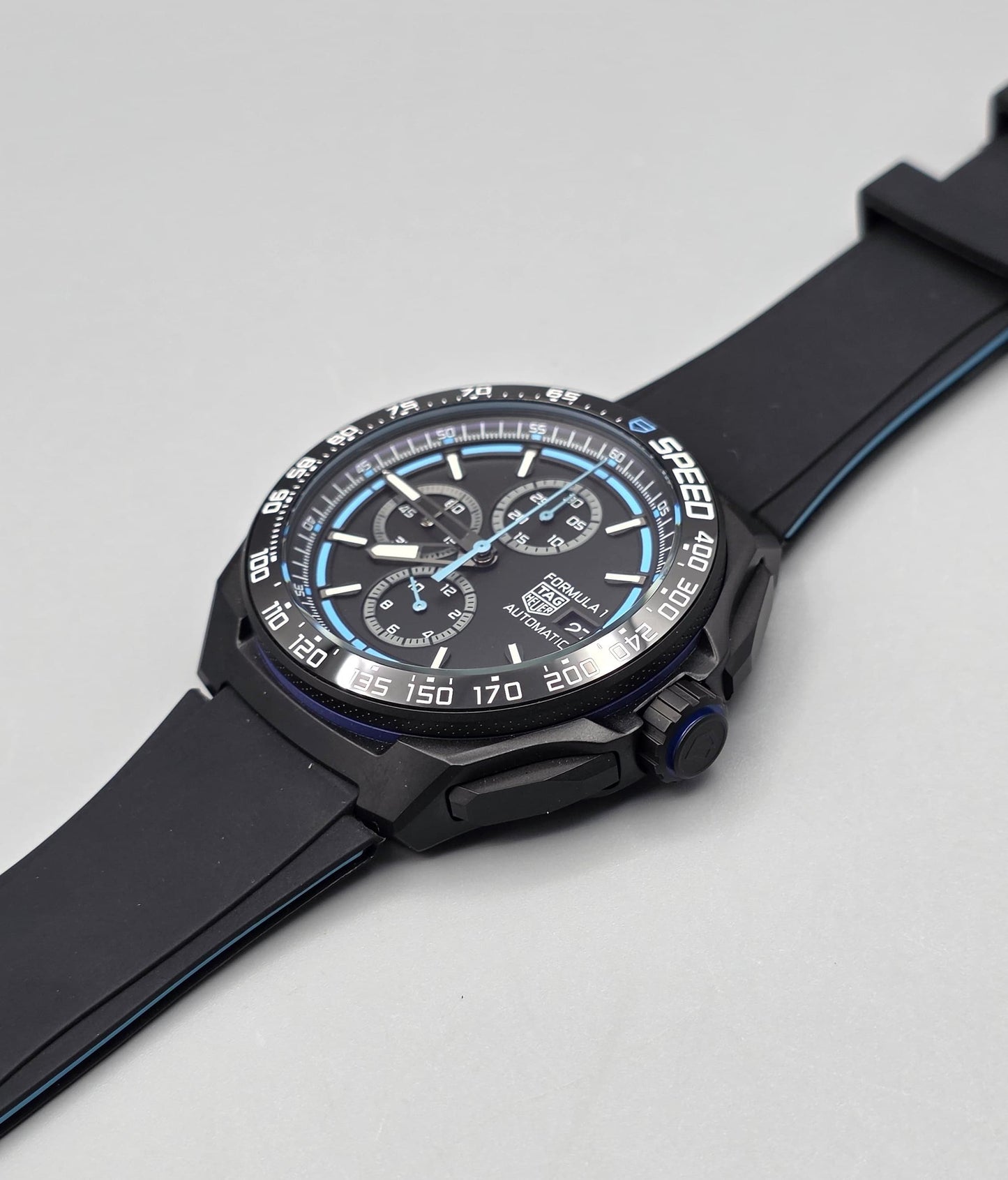 Premium Black & Blue Sport Chronograph Watch