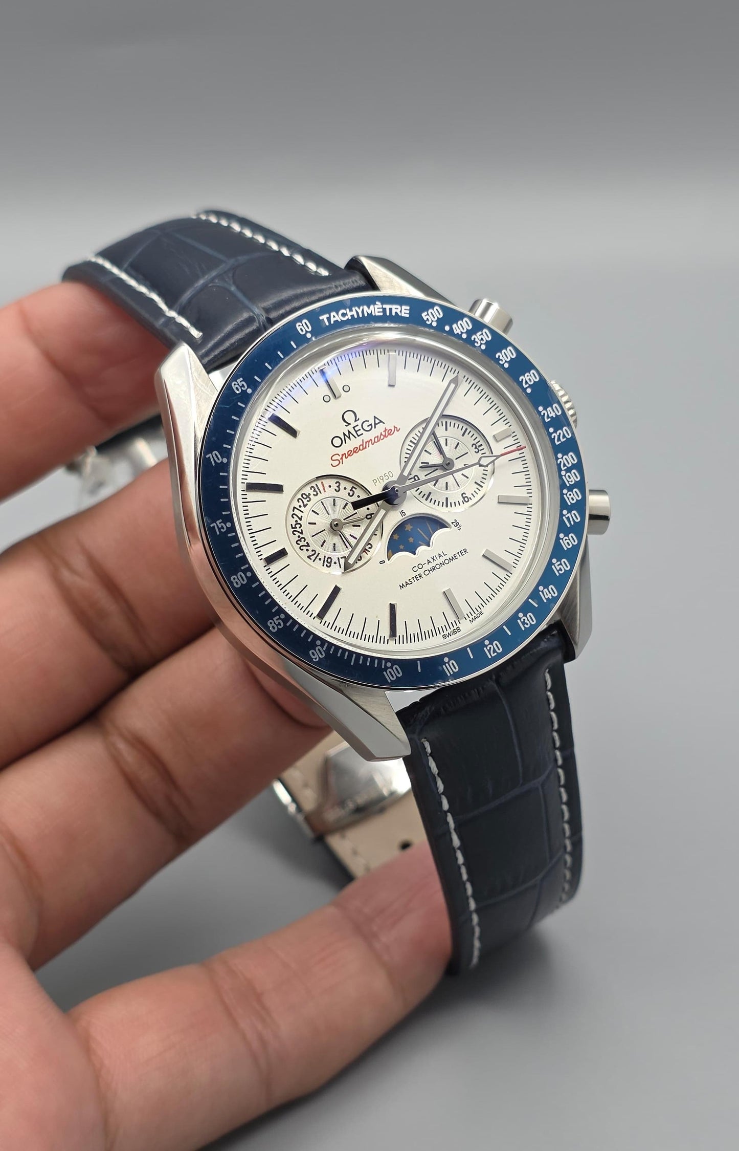 Luxury White Moonphase Automatic – Leather Strap Edition
