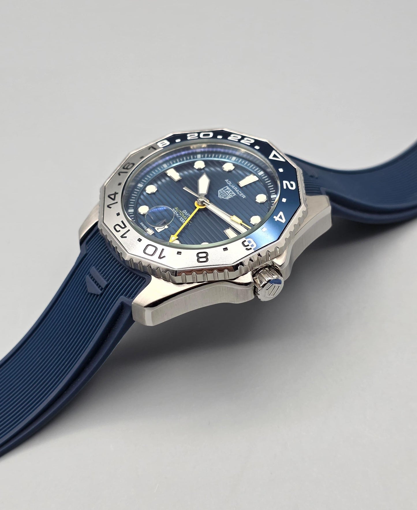 Premium GMT Automatic Blue Dial Rubber Strap Diver Watch