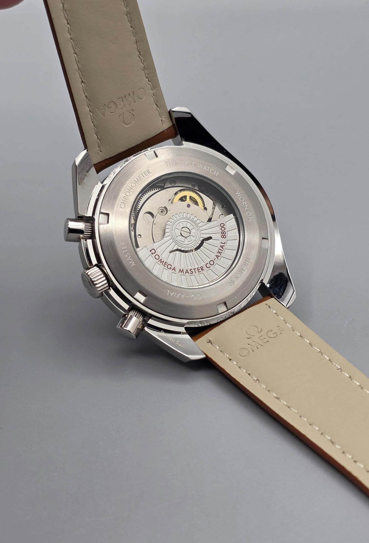 Silver Dial Automatic Watch with Brown Leather Strap
