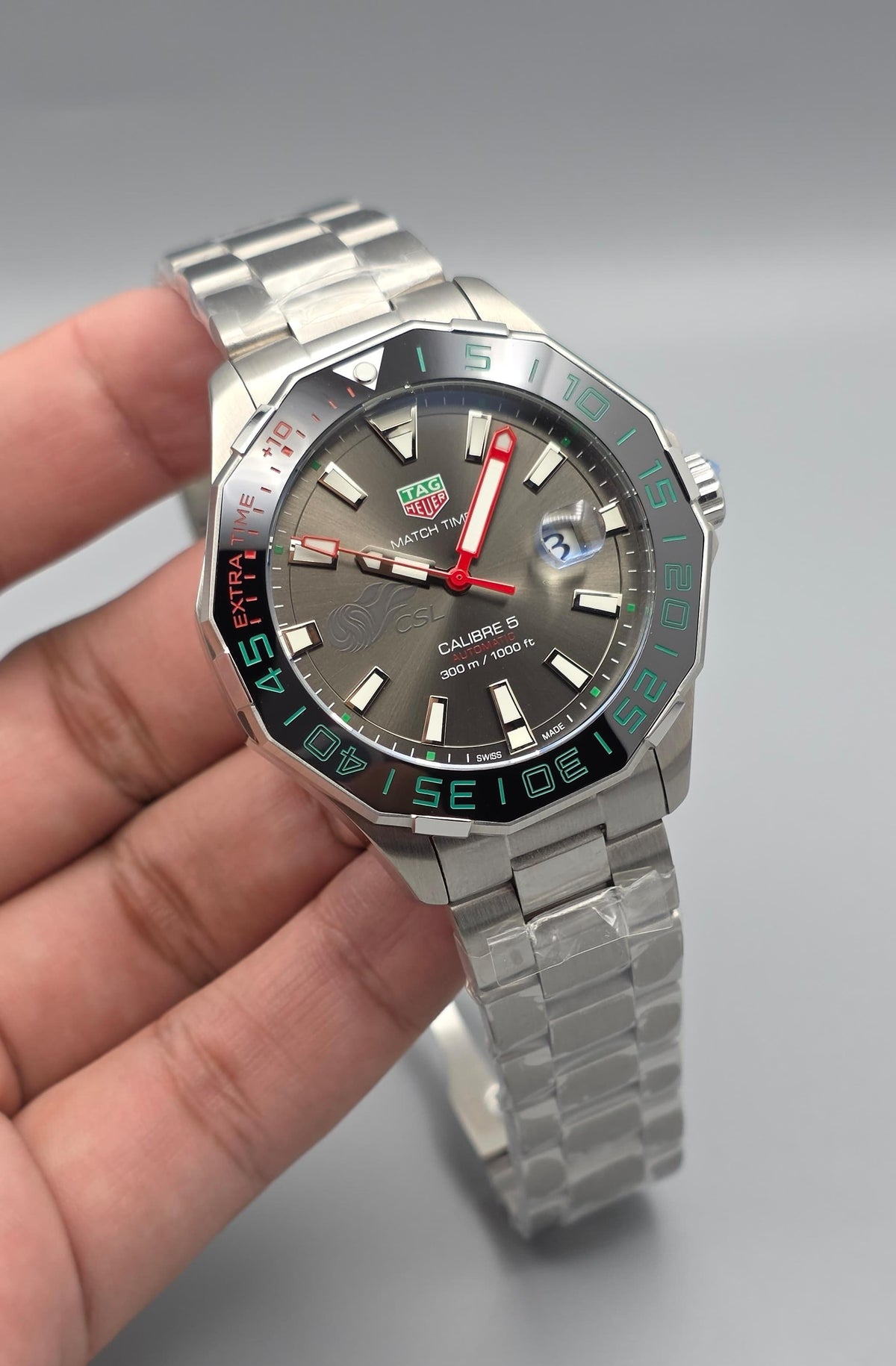 Premium Stainless Steel Grey Dial Automatic Match Timer Watch