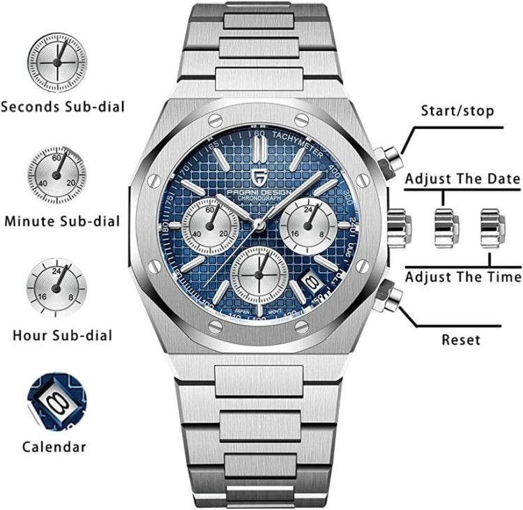Pagani Design PD-1707 Chronograph-Steel Blue