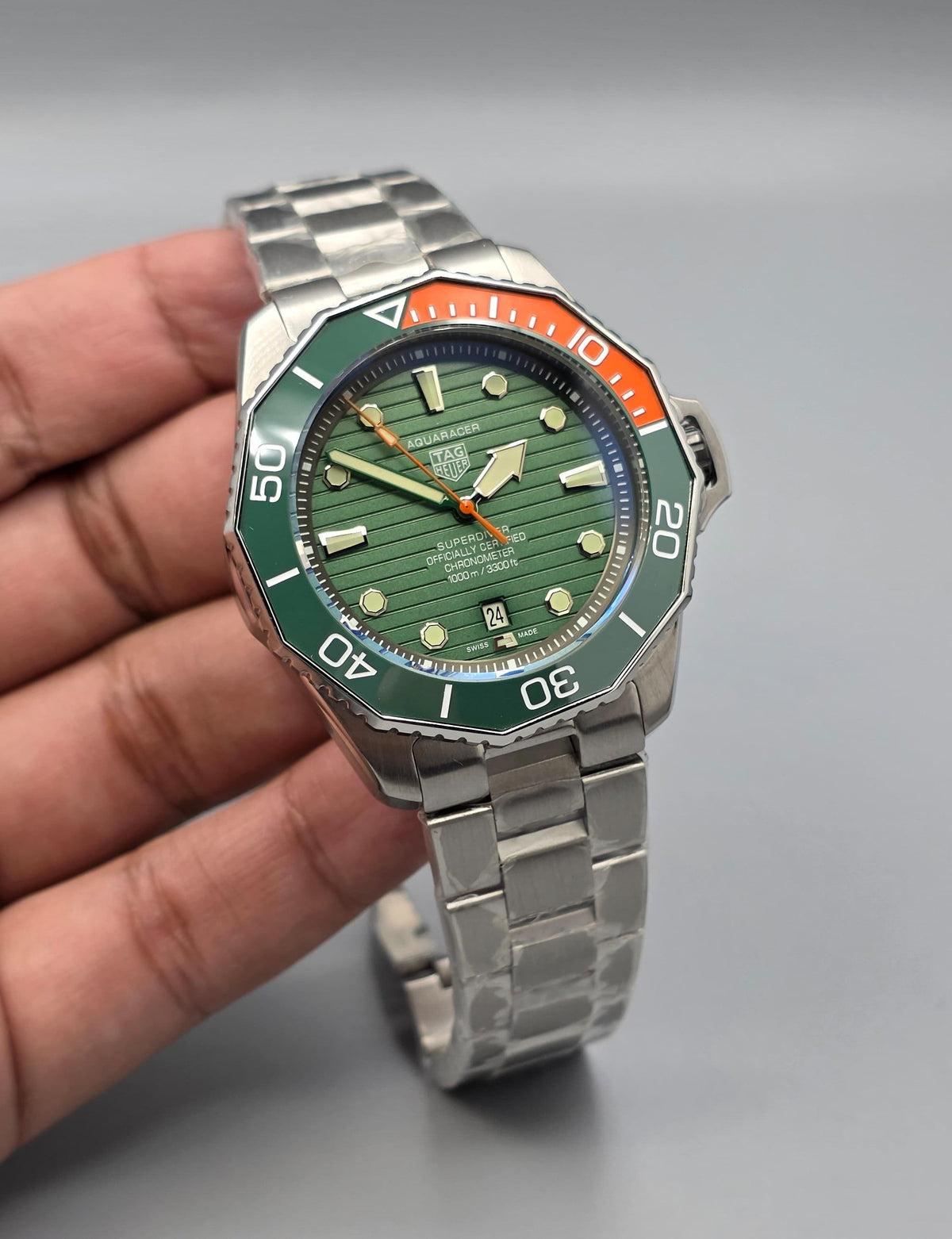 Premium Stainless Steel Green Dial Superdiver Luxury Watch
