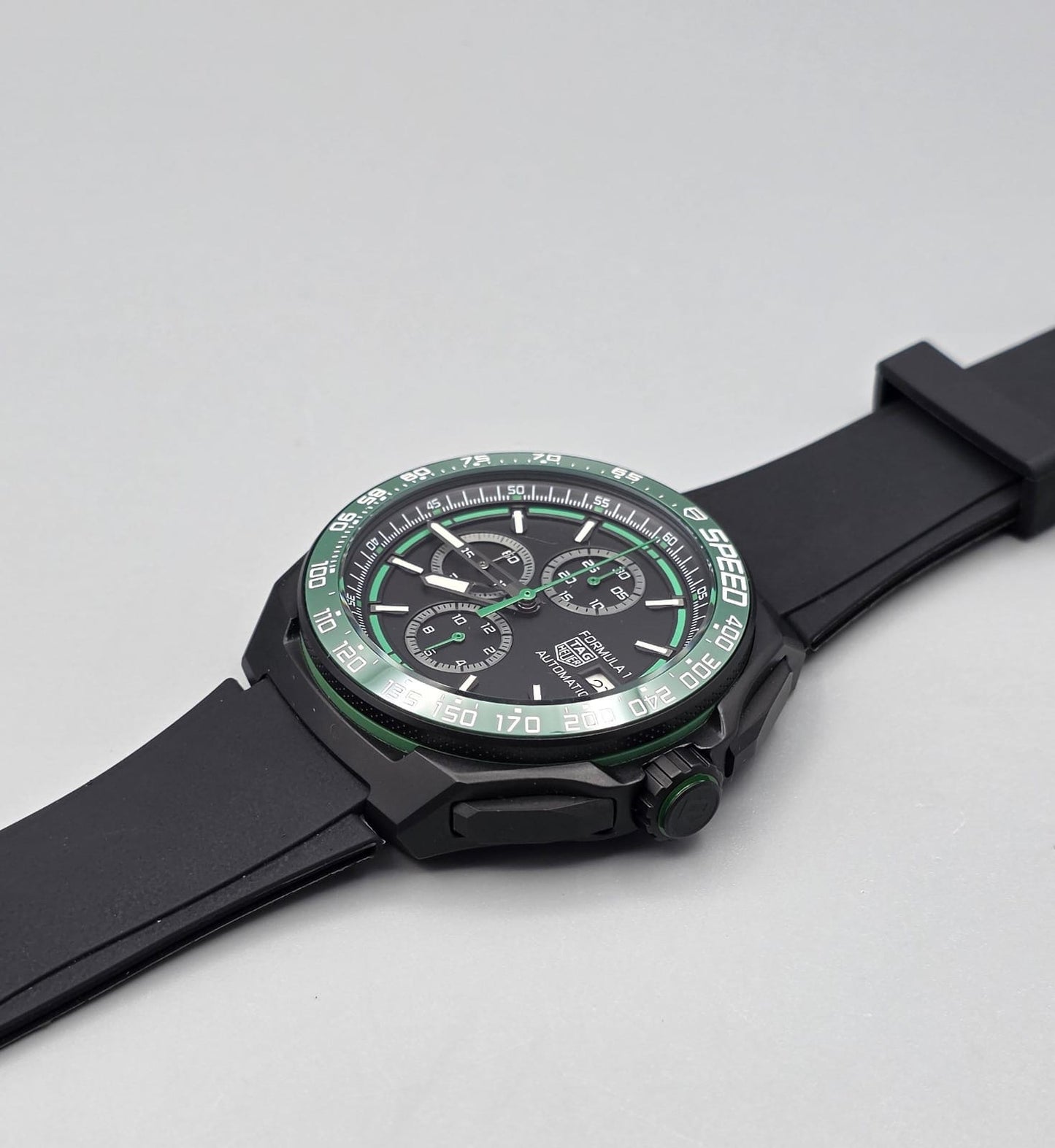 Premium Black & Green Sport Chronograph Watch