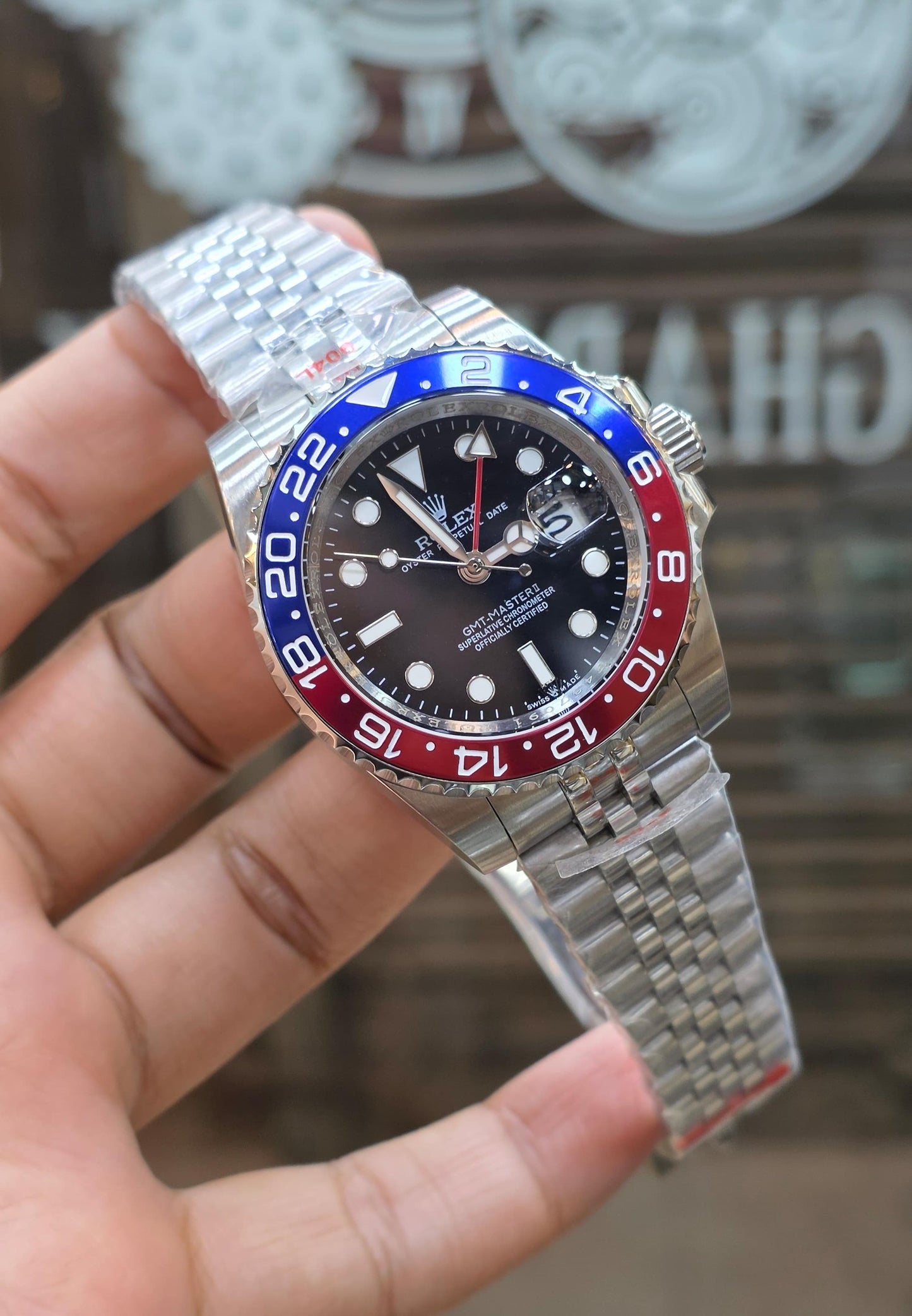 Luxury Black Dial GMT Watch