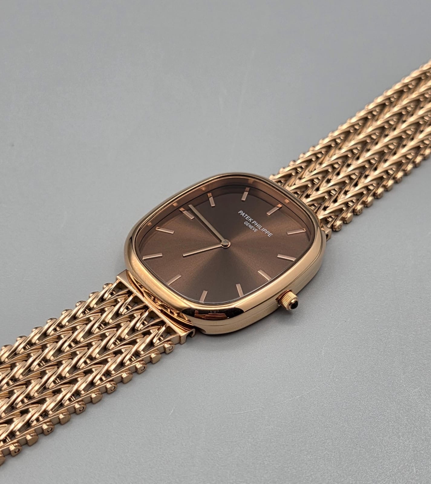 Luxury Dress Watch – Golden Ellipse Rose Gold Brown Dial Edition