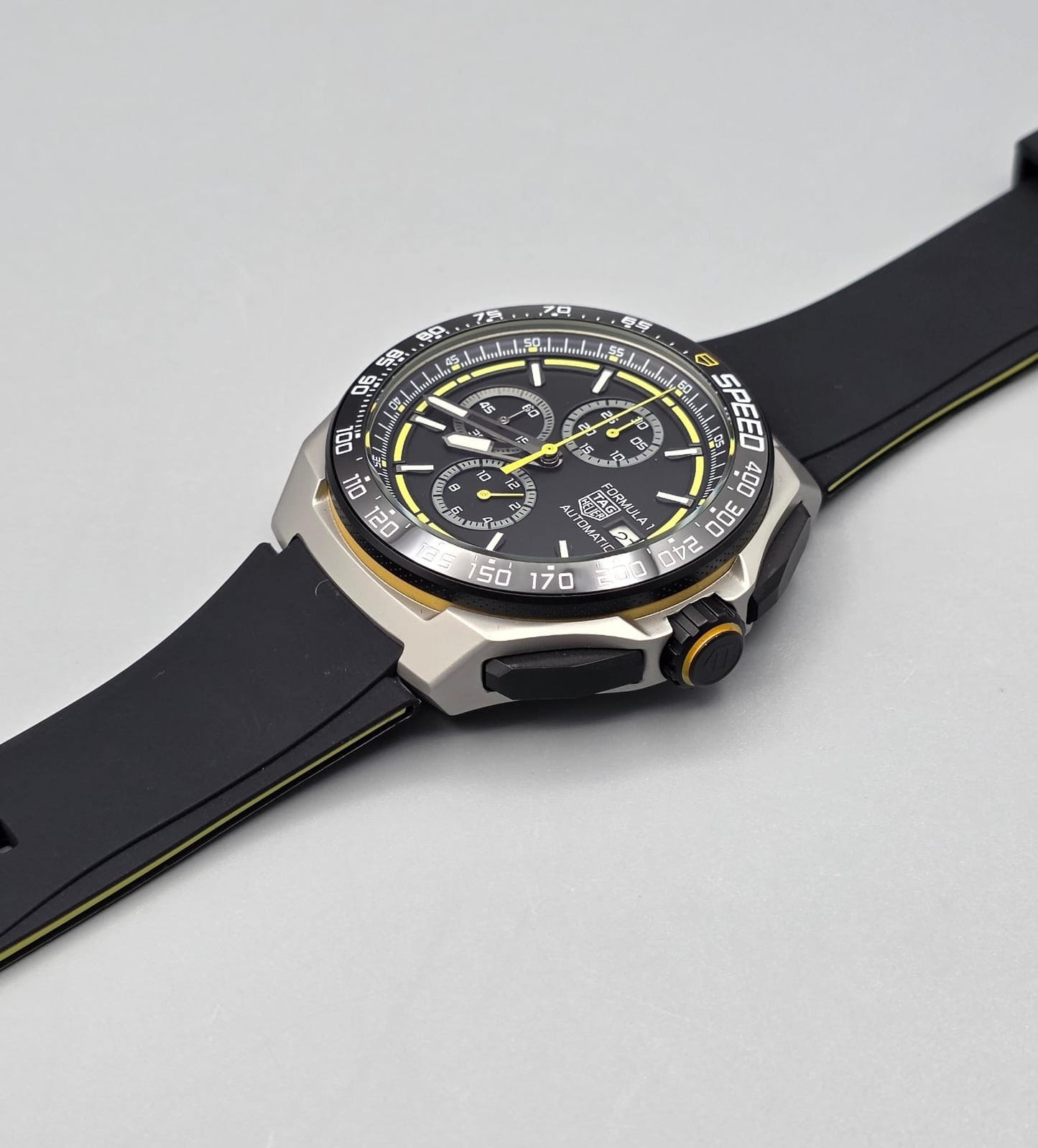 Premium Black & Yellow Sport Chronograph Watch