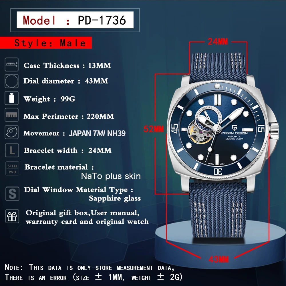 Pagani Design PD-1736 Silver-Blue