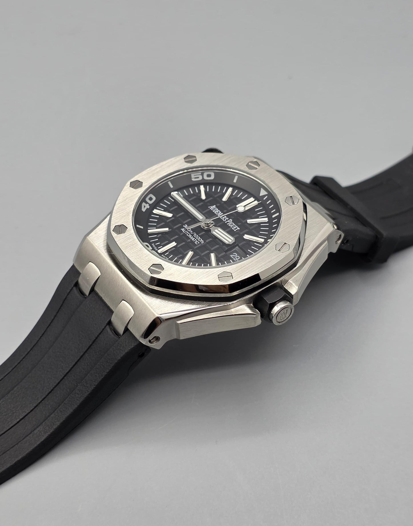 Luxury Octagonal Offshore Diver Black Dial Automatic Watch