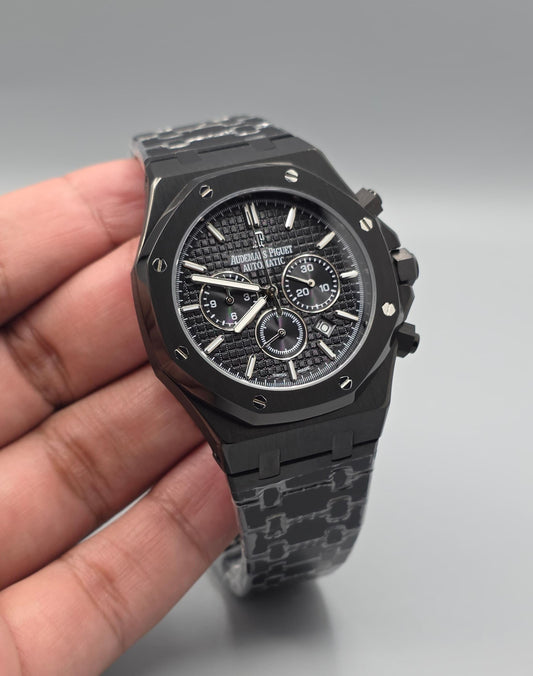 Premium All-Black Matte Chronograph Luxury Watch