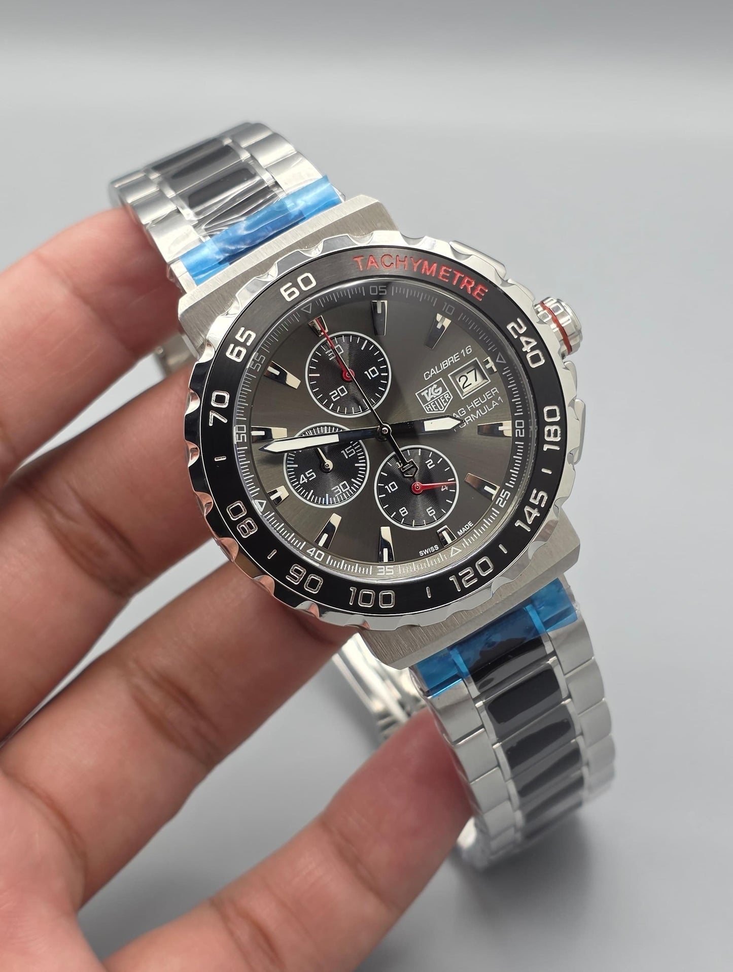 Luxury Sport Chronograph – Black Bezel Steel Edition
