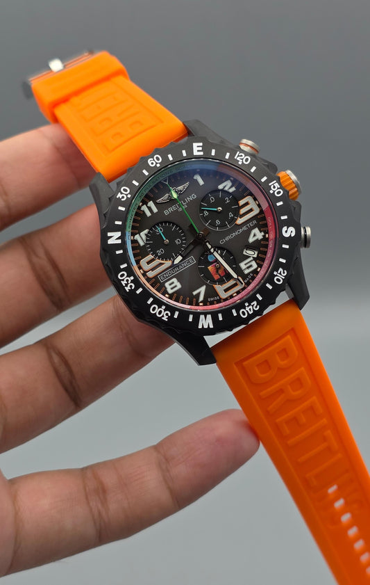 High Quality Luxury Branded Watch - Black & Orange