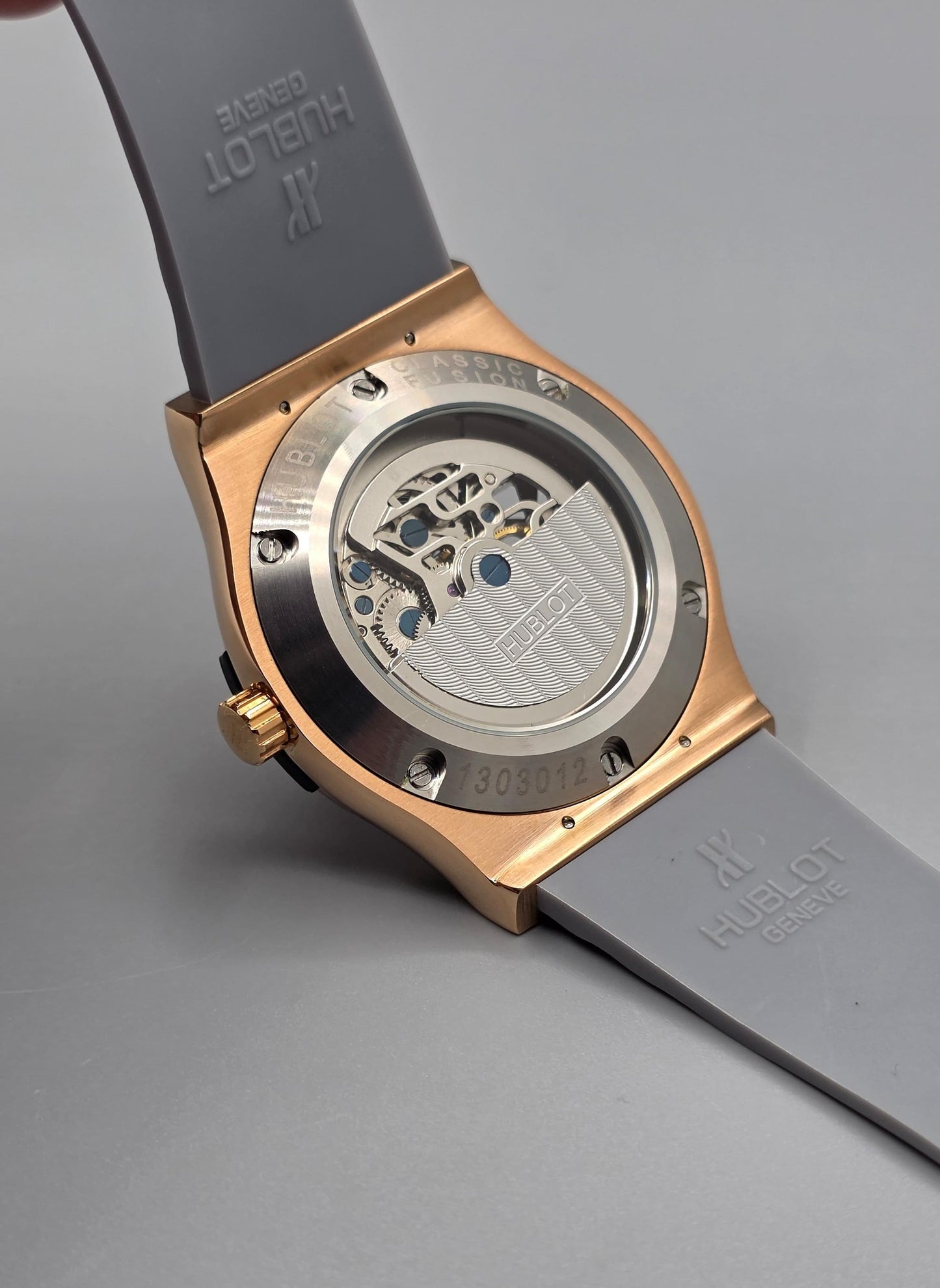 Luxury Skeleton Watch – Rose Gold Gray Edition