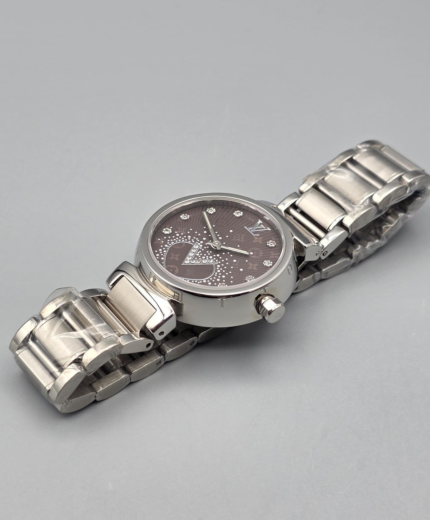 Luxury Brown Crystal Dial – Silver Ladies Edition