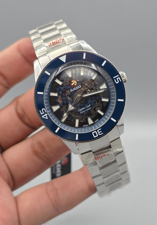 Luxury Skeleton Dial Watch – Automatic, Sapphire Bezel