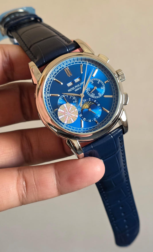 Luxury Automatic Perpetual Calendar Watch – Blue Dial