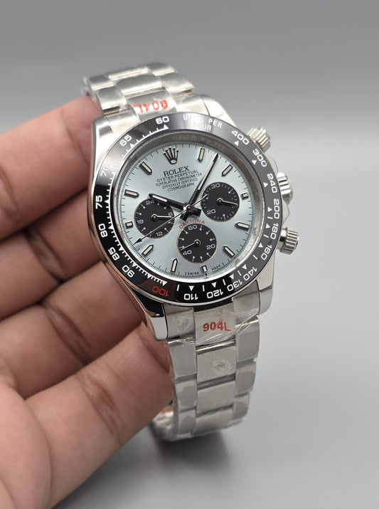 Premium Steel With Ice Blue Dial Luxury Automatic Watch