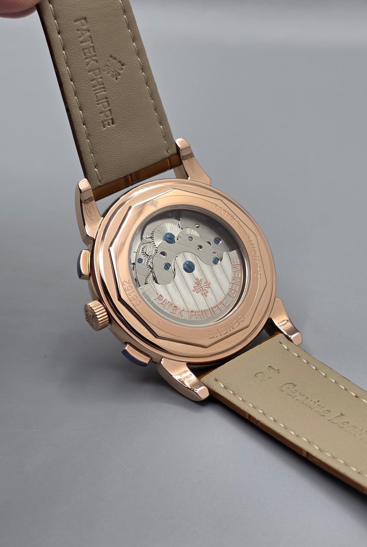 Premium Rose Gold Moonphase Leather Strap Watch
