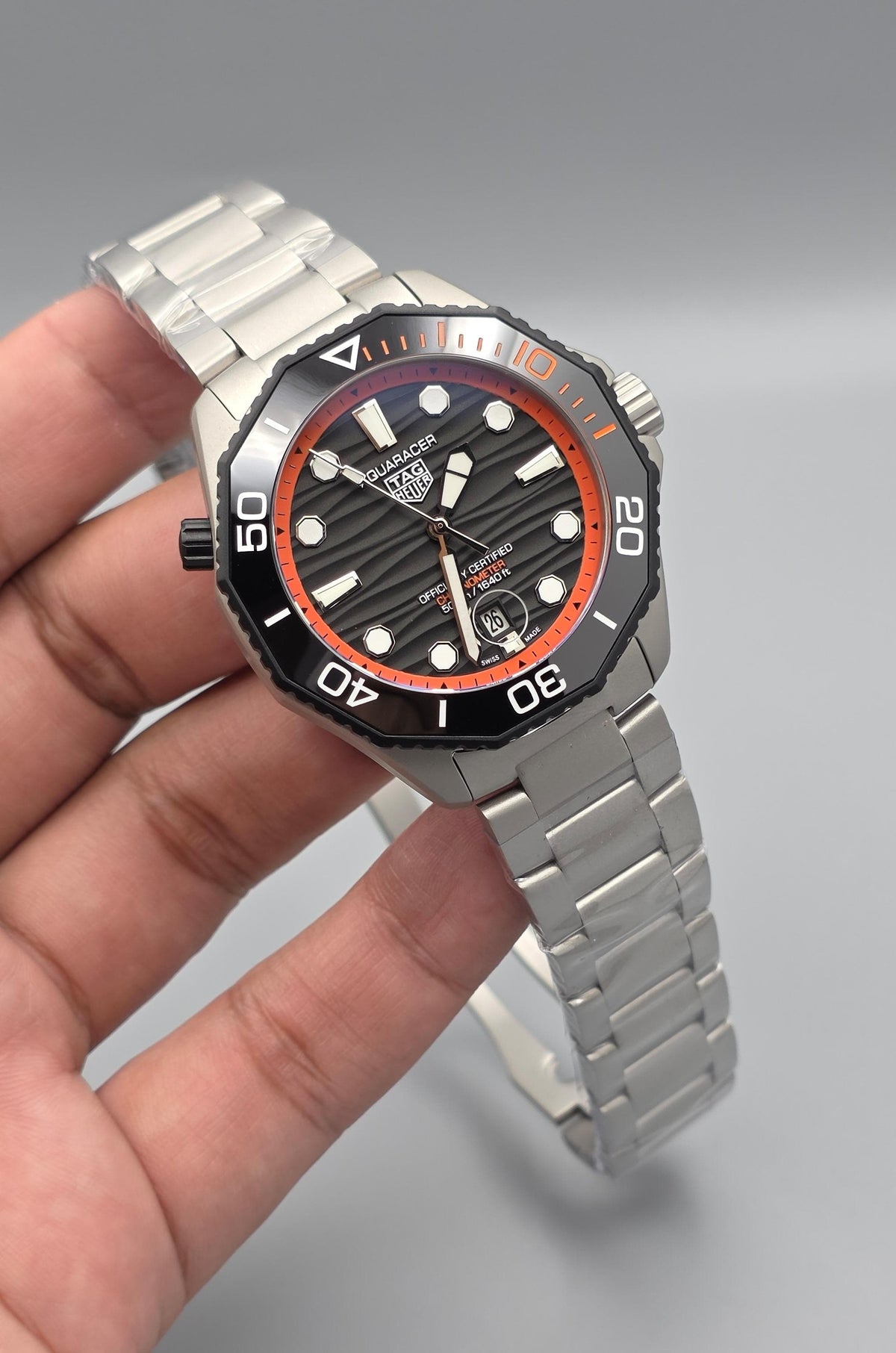 Premium Black & Orange Automatic Diver-Style Luxury Watch